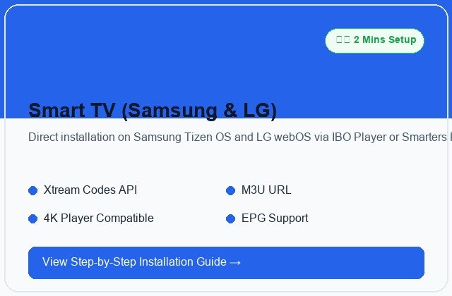Setup IPTV on Samsung and LG Smart TV